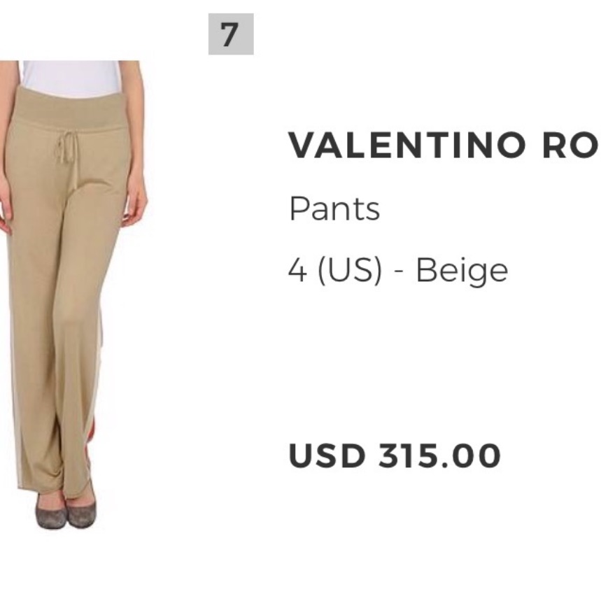New - Valentino Tan Pants With Orane And Cream Stripes